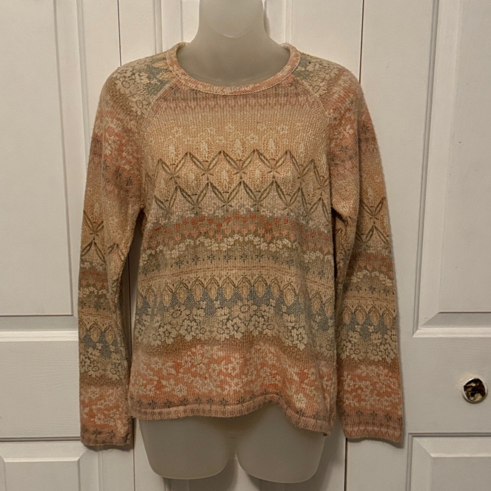 Anthropologie 9H15 STCL postmark Sz Small Patterned Sweater GUC B1015